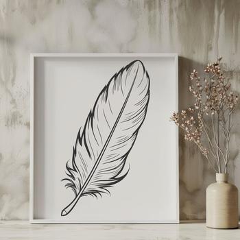 A detailed vector illustration of a single feather.