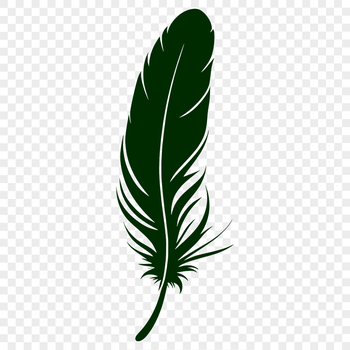 A single feather graphic designed as a scalable SVG file.
