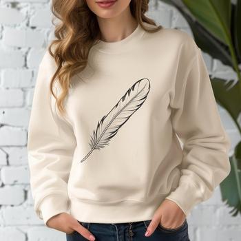 A single feather with detailed textures and shapes, suitable for vector designs.