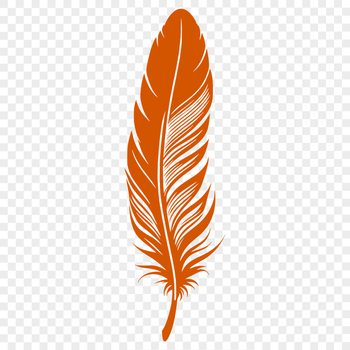 A single bird feather illustration in vector format, suitable for graphic design and digital crafting.