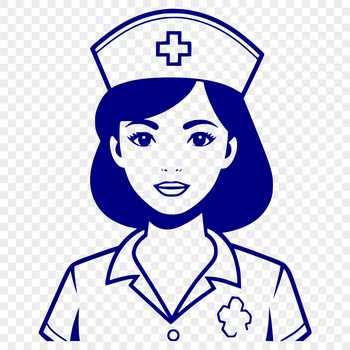 A female figure in a nurse's uniform, ideal for vector art and design projects.