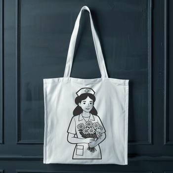 A professional female nurse illustration in vector format.