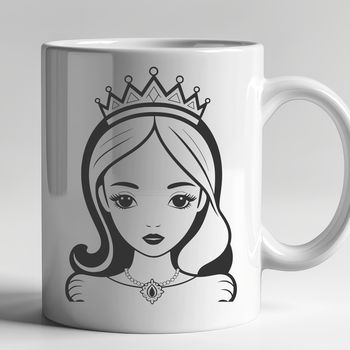 A royalty-themed female character designed as vector art.