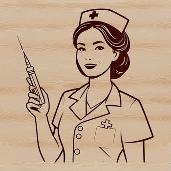 Female nurse silhouette in a vector format, ideal for digital design projects.