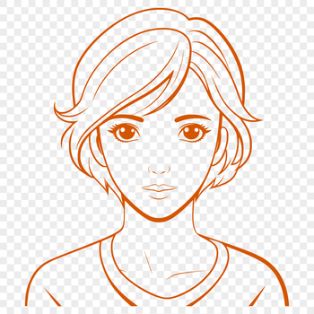 A detailed, scalable illustration of a woman, suitable for various design applications.