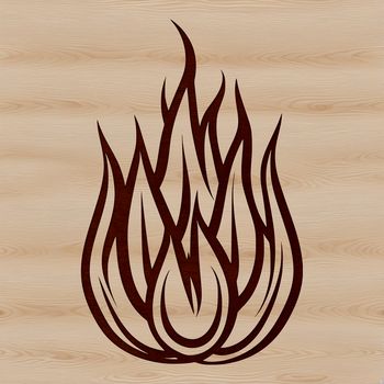 Flame shape vector icon for graphic design and crafting projects.