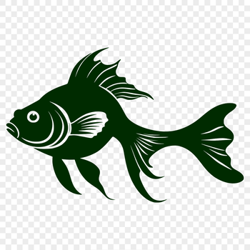A colorful illustration of a goldfish swimming in water, suitable for personal or commercial vector art projects.
