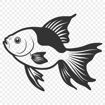A colorful illustration of a goldfish, suitable for digital design and craft projects.