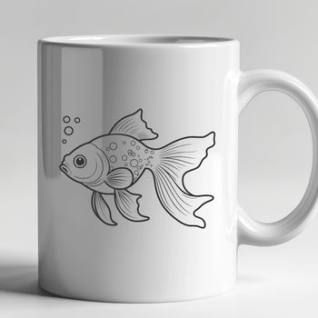 A colorful illustration of a goldfish swimming in water, created as a vector graphic for various uses.