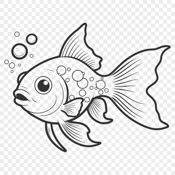 An editable vector graphic of a goldfish, suitable for various designs and crafts.