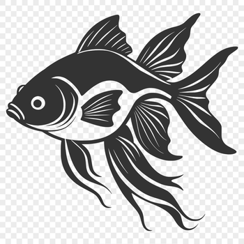 A simple vector graphic of a goldfish, suitable for various applications including design projects and crafts.