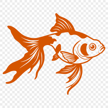 A colorful illustration of a goldfish in water, suitable for vector graphics design.