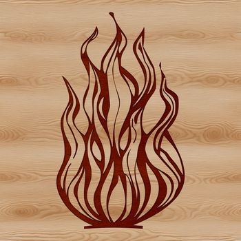 A stylized illustration of flames in a decorative shape, suitable for vector design and cutting machine use.
