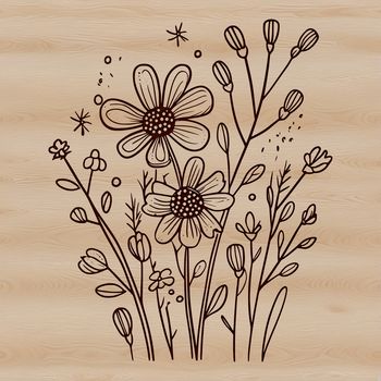 A colorful illustration of a wild flower in bloom, ideal for crafting projects.