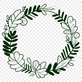 A decorative floral wreath design, created as a vector art file.