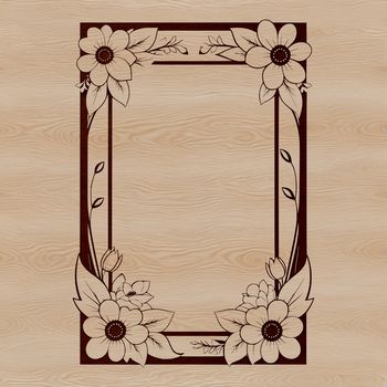 A decorative frame design featuring intricate floral patterns.