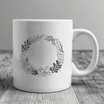 A decorative floral wreath design created in vector format for digital use.