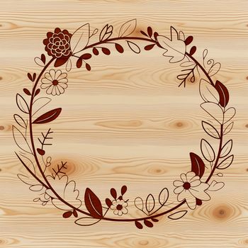A floral wreath design made in vector format for graphic use.