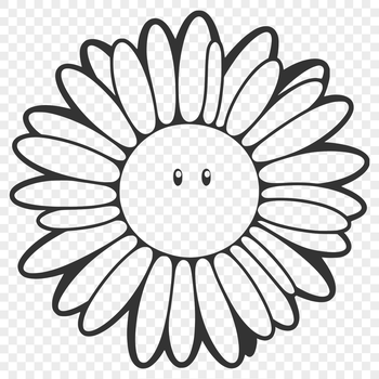 A high-quality, editable vector graphic of a single daisy flower with detailed petals.