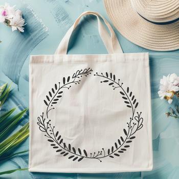 A digital illustration of a decorative floral wreath in SVG format.