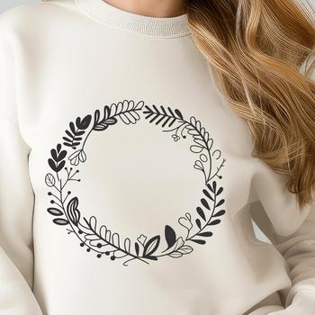 A floral wreath design created as a vector graphic for digital use.