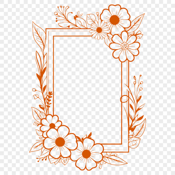 A digital illustration of a decorative frame, suitable for use in graphic design and digital art projects.