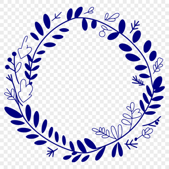 A floral wreath design created using vector art, suitable for cutting machine stencils and laser cutter projects.