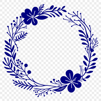 Decorative SVG illustration of a wreath with intricate details.