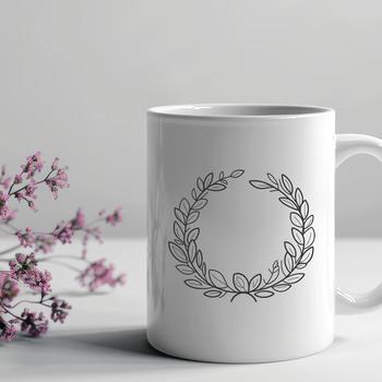 A decorative floral wreath design created in vector format.