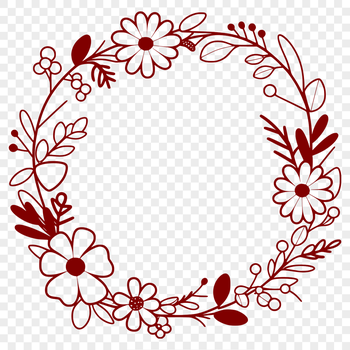 A floral patterned wreath created with vector design elements.