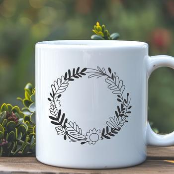 A floral SVG design featuring a decorative wreath made up of interlocking elements.