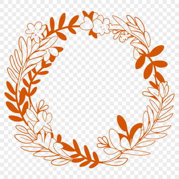 Floral wreath design created in vector art format, suitable for various cutting machines and digital tools.