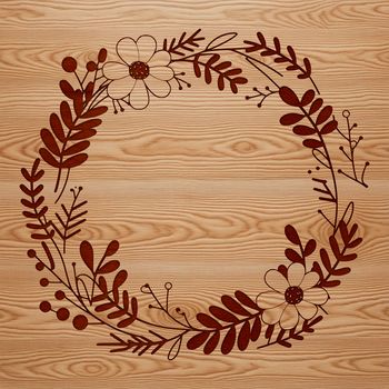 A floral wreath design created in vector format as a digital graphic.