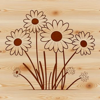 A simple illustration of a white daisy flower with yellow center, created in vector format.
