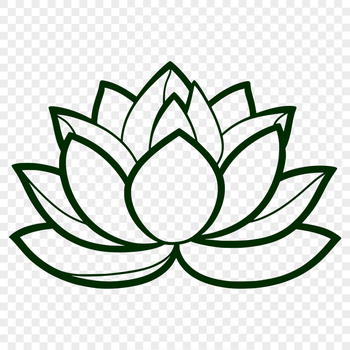 A stylized illustration of the lotus flower in a simple design format.