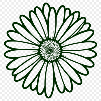 A simple daisy flower design made with vector graphics.
