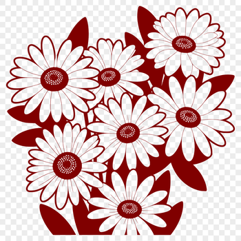 A digital illustration of a single daisy flower with white petals and a yellow center, suitable for vector art designs.
