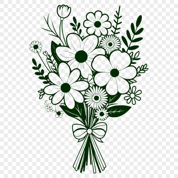 A stylized arrangement of floral elements often used as a design motif for various applications.