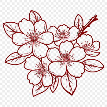 A stylized illustration of a blooming cherry blossom tree, suitable for digital use.