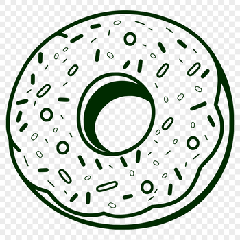 Illustrated donut dessert graphic designed as a vector art template.