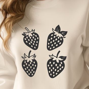 An editable vector graphic of a strawberry for cutting machine designs or digital art projects.