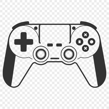 A detailed digital illustration of a modern game controller.