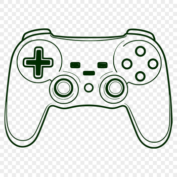 A digital game controller with buttons and joysticks for video gaming.