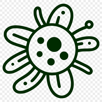 Vector illustration of a single bacterium cell with intricate details.