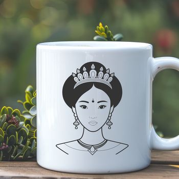 A digital illustration of a young female princess in a regal pose, suitable for vector graphics and design purposes.