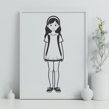 SVG file icon of a cartoon young woman.