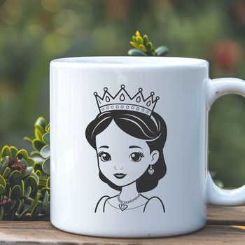 A young female princess illustration designed as a vector graphic.
