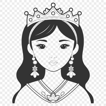 A royalty-free female character design in vector format, suitable for digital and offline use.