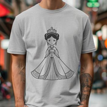 An SVG illustration of a girl in a royal dress, suitable for digital design projects.