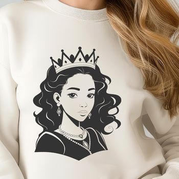 Female character illustration in vector format, suitable for digital designs and craft projects.